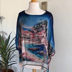 Coastal Scene Women's Blouse in Navy by [Brand]